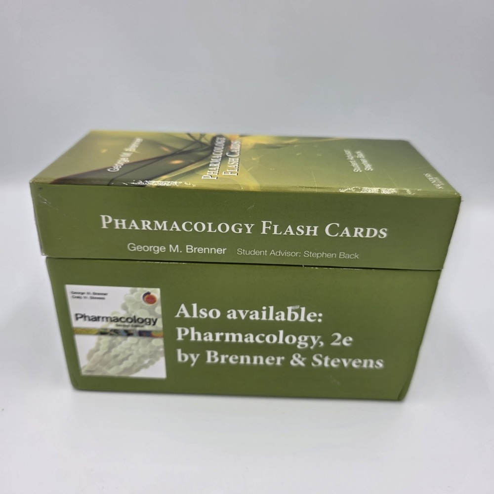 Pharmacology Flash Cards by George M. Brenner 2006 Cards Green Boxed Set